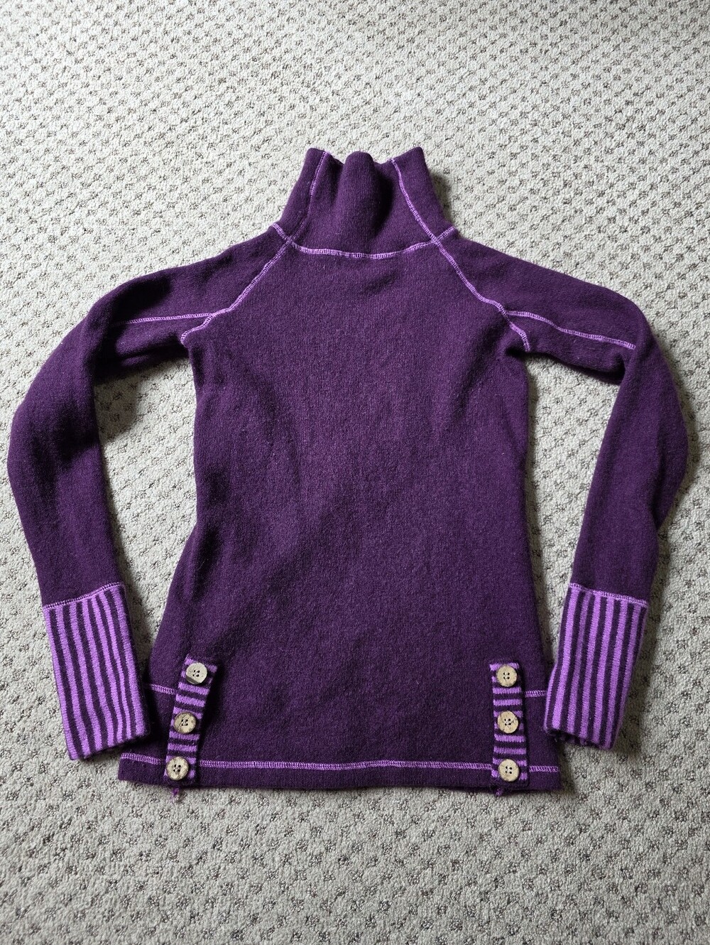 Dakini Deep Purple Mockneck Wool Blend Sweater
